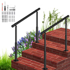 Step Hand Rails for Outdoor Steps, Black Handrail Indoor Stair Railing Kit, Outdoor Stair Railing Kit for Porch Railing Deck Hand Rail