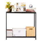 2 Tier Narrow Console Table, 33.9'' Sofa Table with Power Outlets and USB Ports, Industrial Entryway Table, Behind Couch Table for Living Room, Foyer, Hallway, Bedroom
