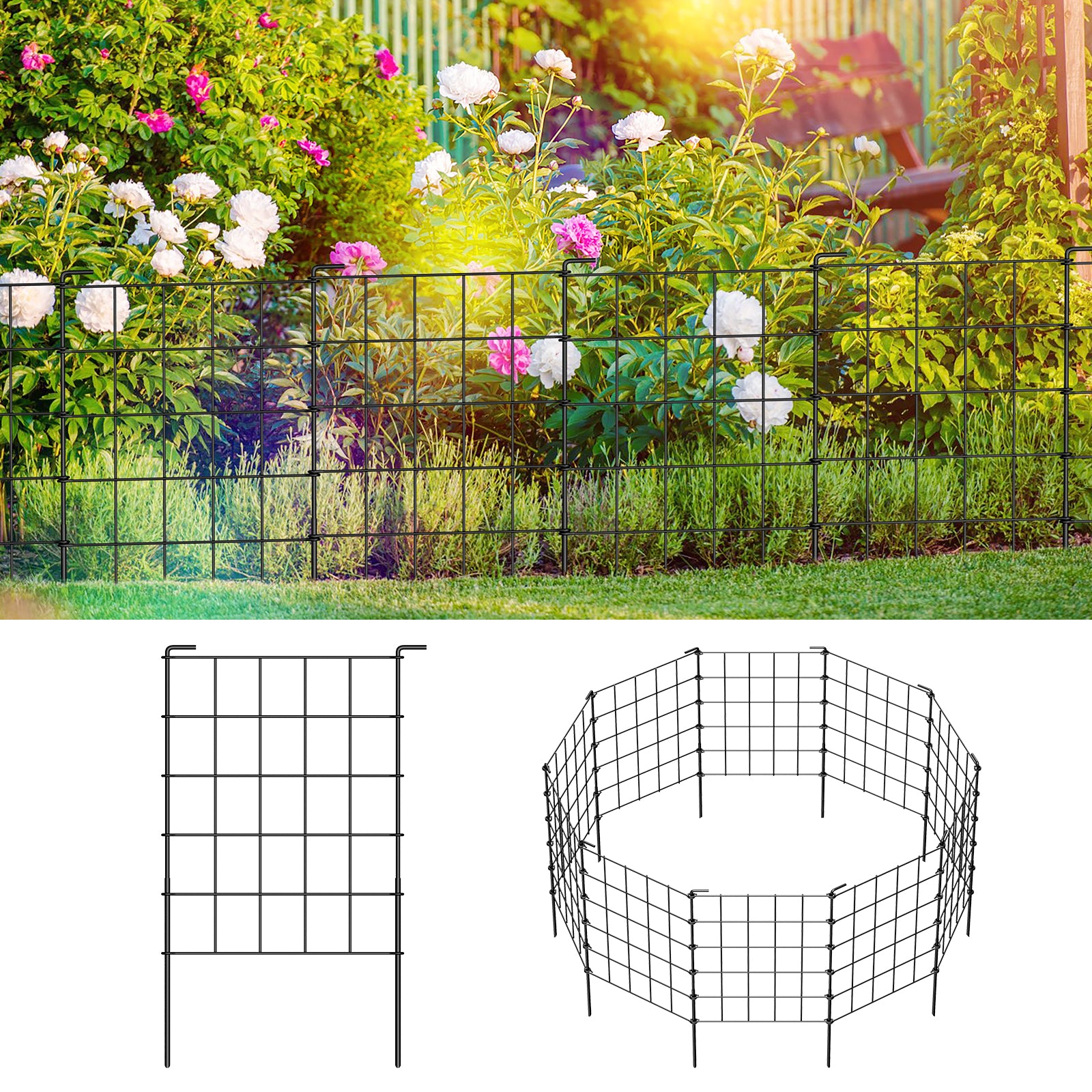 10/20/35 Pack Metal Decorative Garden Fencing, High-Grade Wire Border for Flower Beds & Landscaping