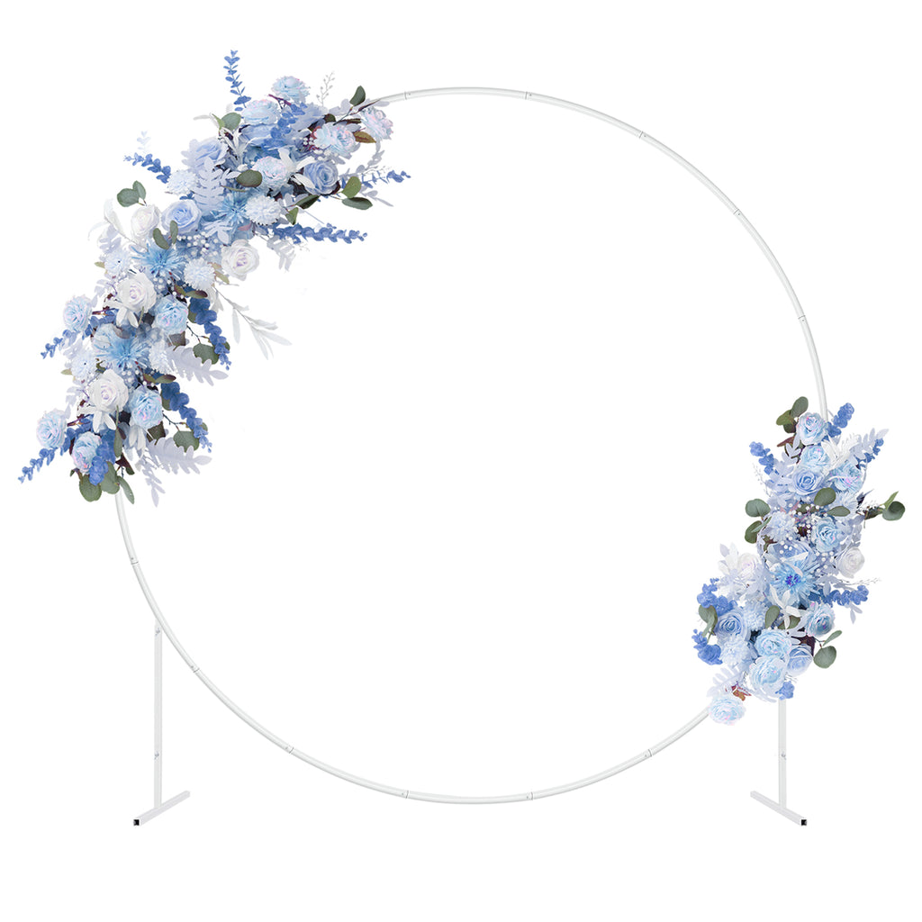 Round Backdrop Stand, Stable Circle Balloon Arch Stand, Wedding Arches for Ceremony for Anniversary Birthday Party Bridal Shower Decoration Home Decor, Indoor Outdoor, White