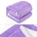Sherpa Throw Blanket, 50x 60 inch Soft Flannel Fleece Reversible Blanket, Lightweight Cozy Travel Blanket for Office, Bedroom, Couch, Camping