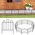 Ten pieces of integrated fence. Garden fence rust resistant metal, animal barrier. Suitable for gardens, courtyards, and terraces. 10 feet (length) x 16 inches (height)