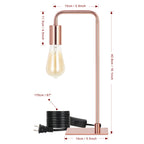Neala Rose Gold Industrial Desk Lamp，Small Metal Nightstand Reading Lamp for Dorm and Bedroom.
