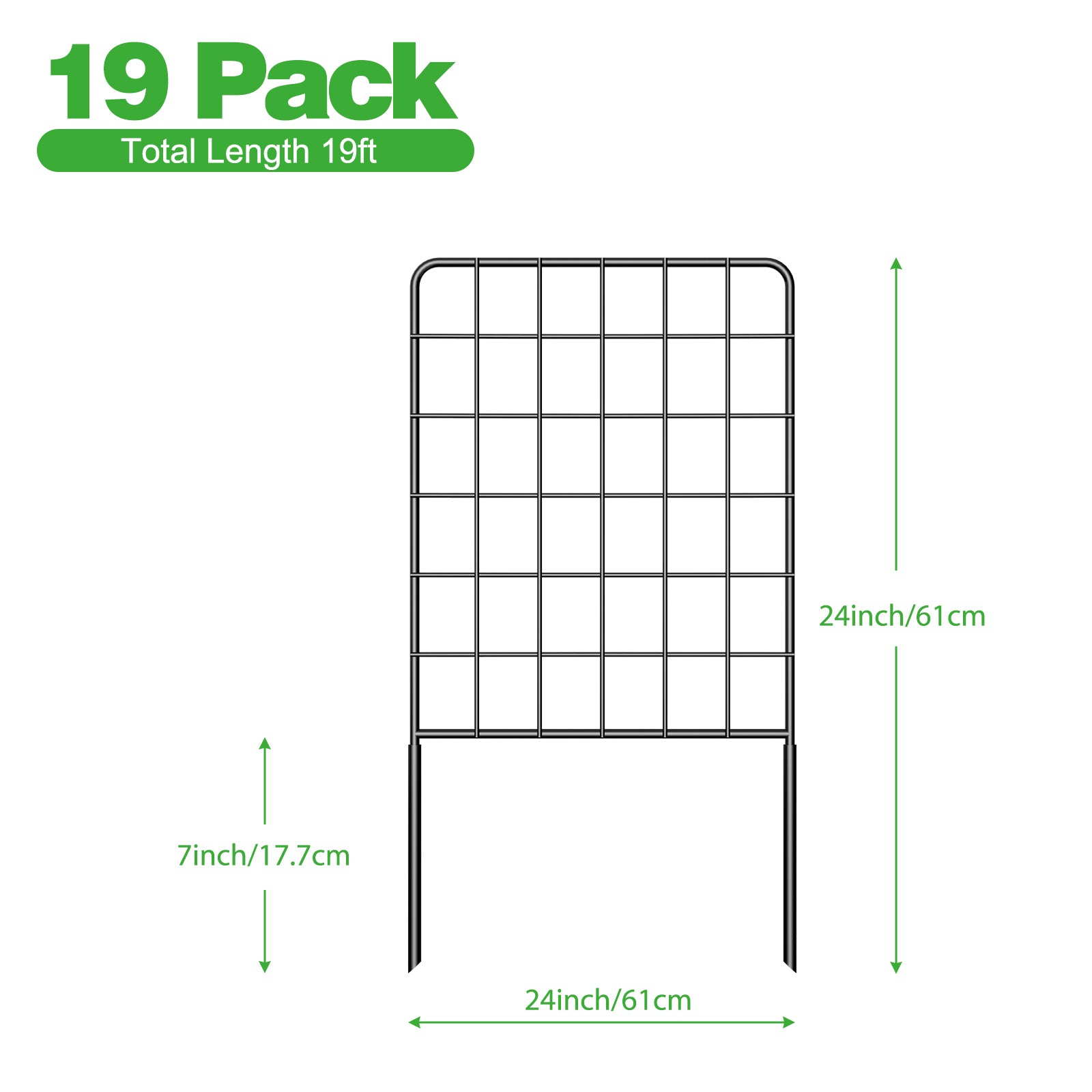Decorative Garden Fence Border - Rustproof Metal Wire Section - Animal Barrier for Outdoor Yard & Patio,