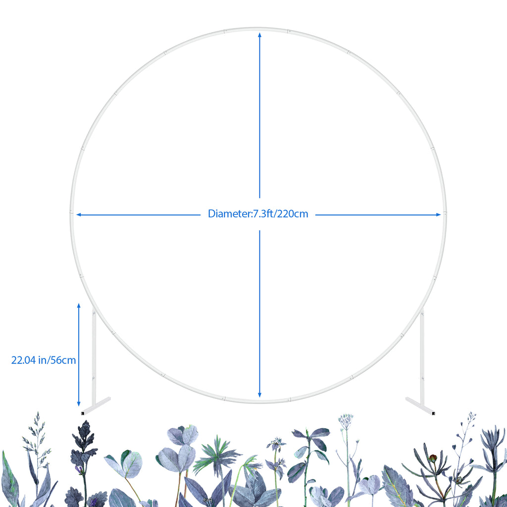Round Backdrop Stand, Stable Circle Balloon Arch Stand, Wedding Arches for Ceremony for Anniversary Birthday Party Bridal Shower Decoration Home Decor, Indoor Outdoor, White