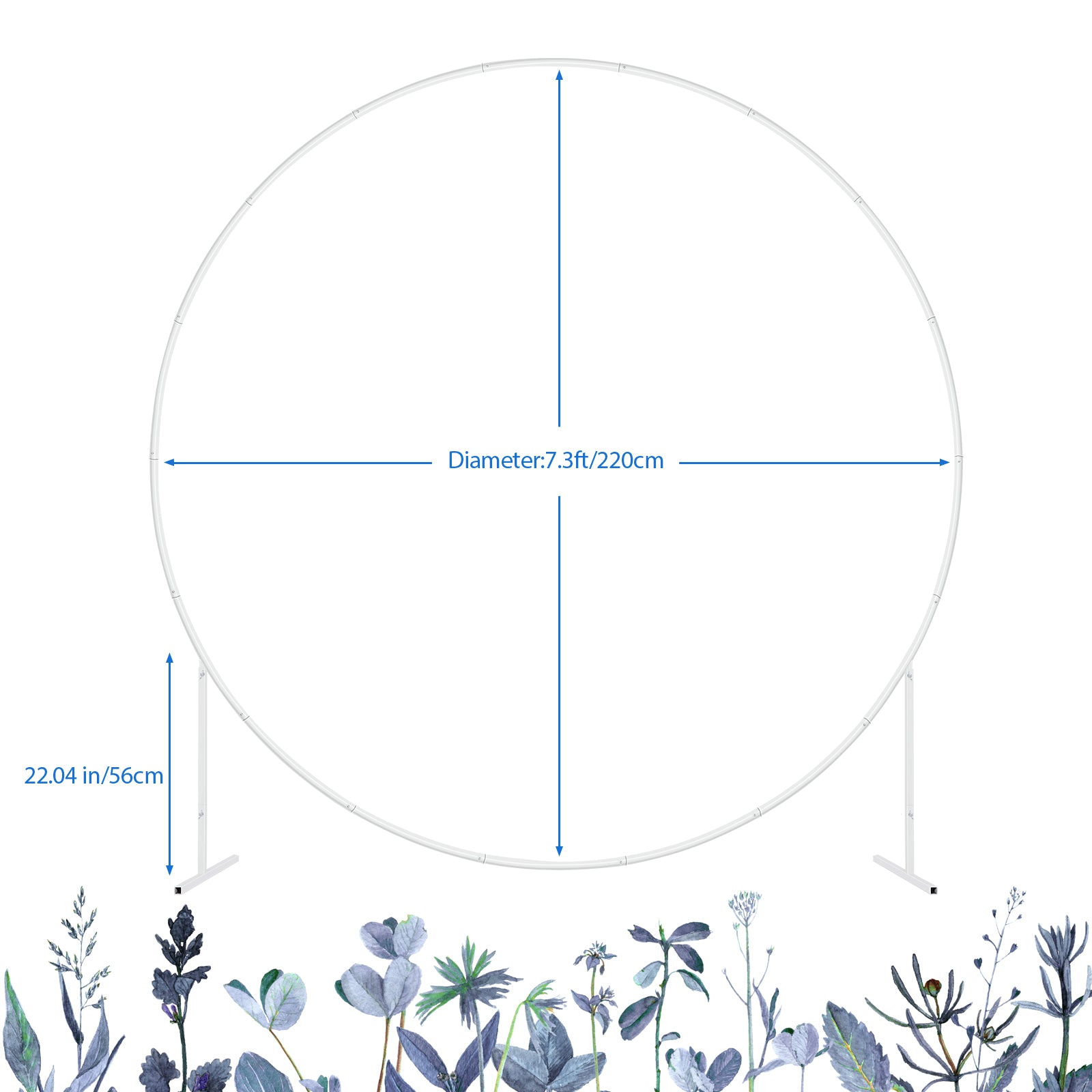 Round Backdrop Stand, Stable Circle Balloon Arch Stand, Wedding Arches for Ceremony for Anniversary Birthday Party Bridal Shower Decoration Home Decor, Indoor Outdoor, White