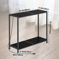 2 Tier Narrow Console Table, 33.9'' Sofa Table with Power Outlets and USB Ports, Industrial Entryway Table, Behind Couch Table for Living Room, Foyer, Hallway, Bedroom