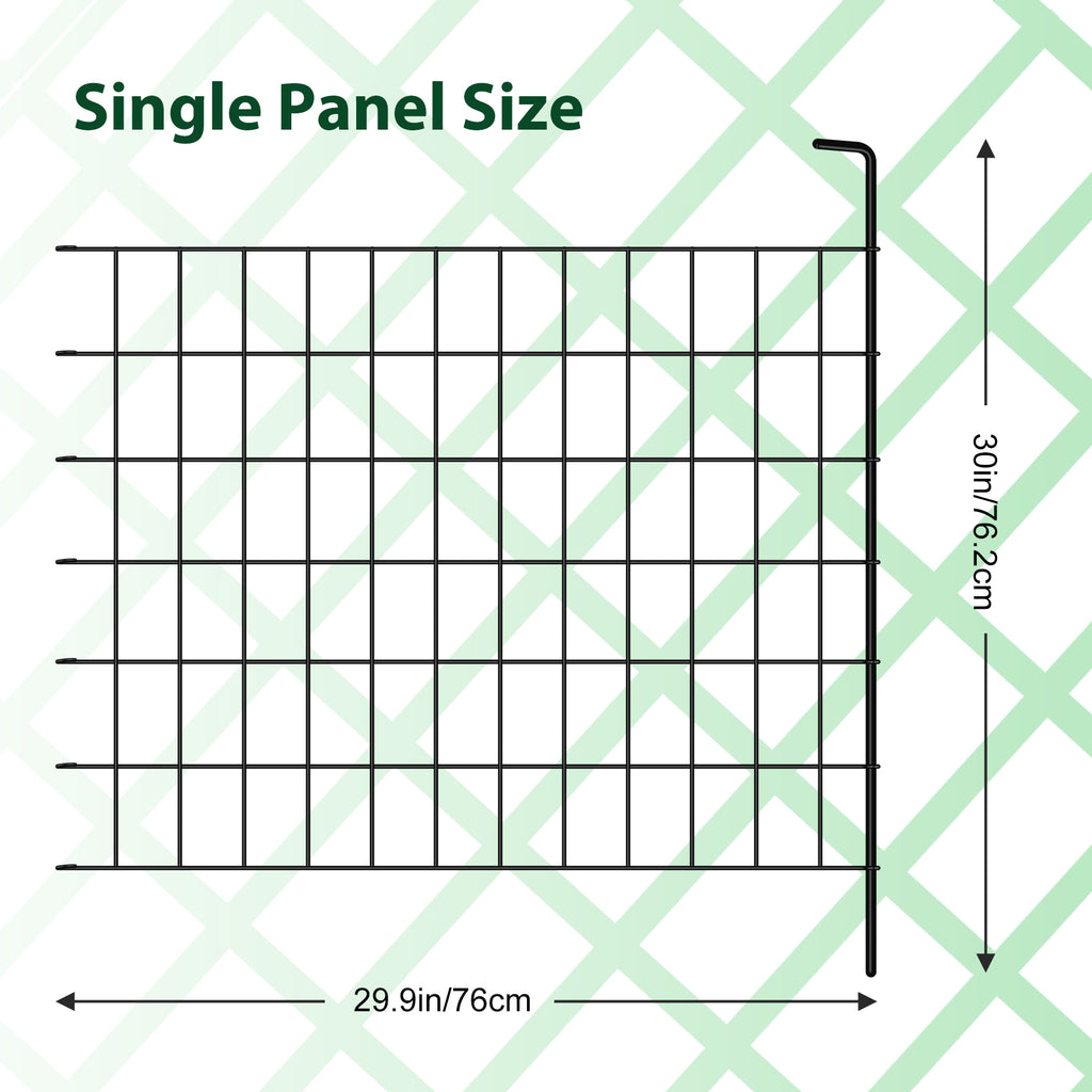 4-Pack Decorative Garden Fence, 24"H x 10ft L Metal Animal Barrier Fencing for Rabbits & Dogs