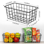 Heavy-Duty Metal Pantry Organizer Set | 5-Piece Hanging Wall Baskets for Kitchen, Office & Bath