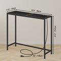Entrance Table, Counter Table with Socket, Skinny Behind Sofa Console Table with Charging Station Grey 40" Narrow Long Behind Couch Table with Power Outlets USB Ports Thin Entry Table