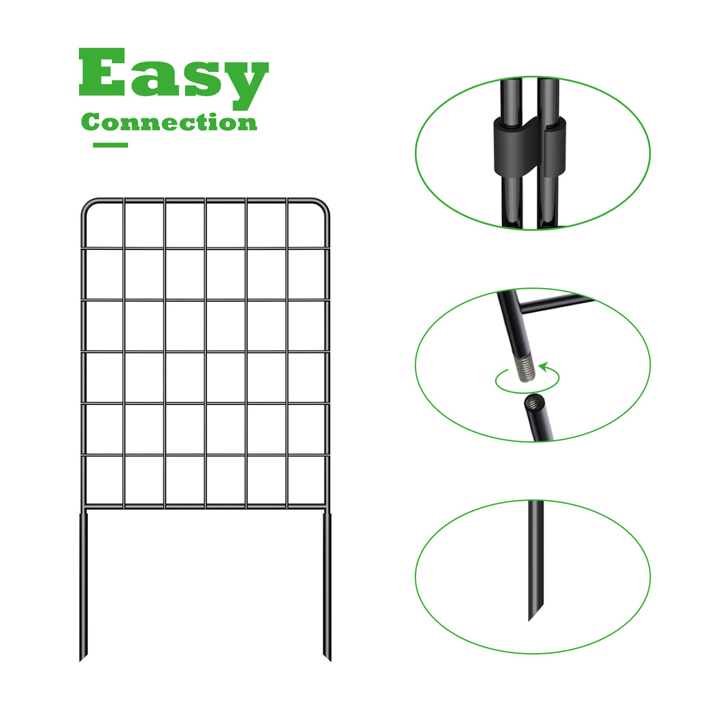 Decorative Garden Fence Border - Rustproof Metal Wire Section - Animal Barrier for Outdoor Yard & Patio,