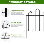 Ten pieces of integrated fence. Garden fence rust resistant metal, animal barrier. Suitable for gardens, courtyards, and terraces. 10 feet (length) x 16 inches (height)