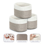 3 Pack Dirty Laundry Basket, Storage Cubes Baskets Bins Organizer, Woven Baskets, Cube Storage Organizer Bookcases Shelves, Storage Basket, Toy Box, Book Storage Basket, Snack Storage Basket,
