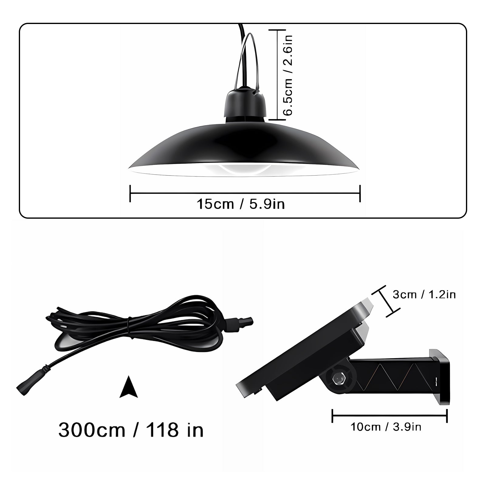 Courtyard Solar Lamp, Pendant LED Lamp - Front Yard Lamp, Equipped with A 16.4-foot Power Cord, Can Be Remotely Controlled with 360¡ã Wide-adjustable Solar Panel, Suitable for Home Courtyard and Terrace Decoration