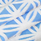 Soft Cozy Fleece Throw Blanket - Blue Geometric Pattern for Sofa, Chair & Bedroom