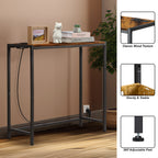 Entrance Table, Counter Table with Socket, Skinny Behind Sofa Console Table with Charging Station Grey 40" Narrow Long Behind Couch Table with Power Outlets USB Ports Thin Entry Table