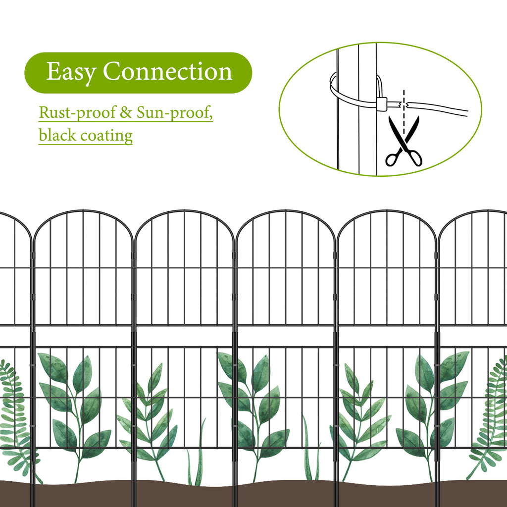 10-Pack Decorative Garden Fence | 36" Rustproof Metal Border & Animal Barrier