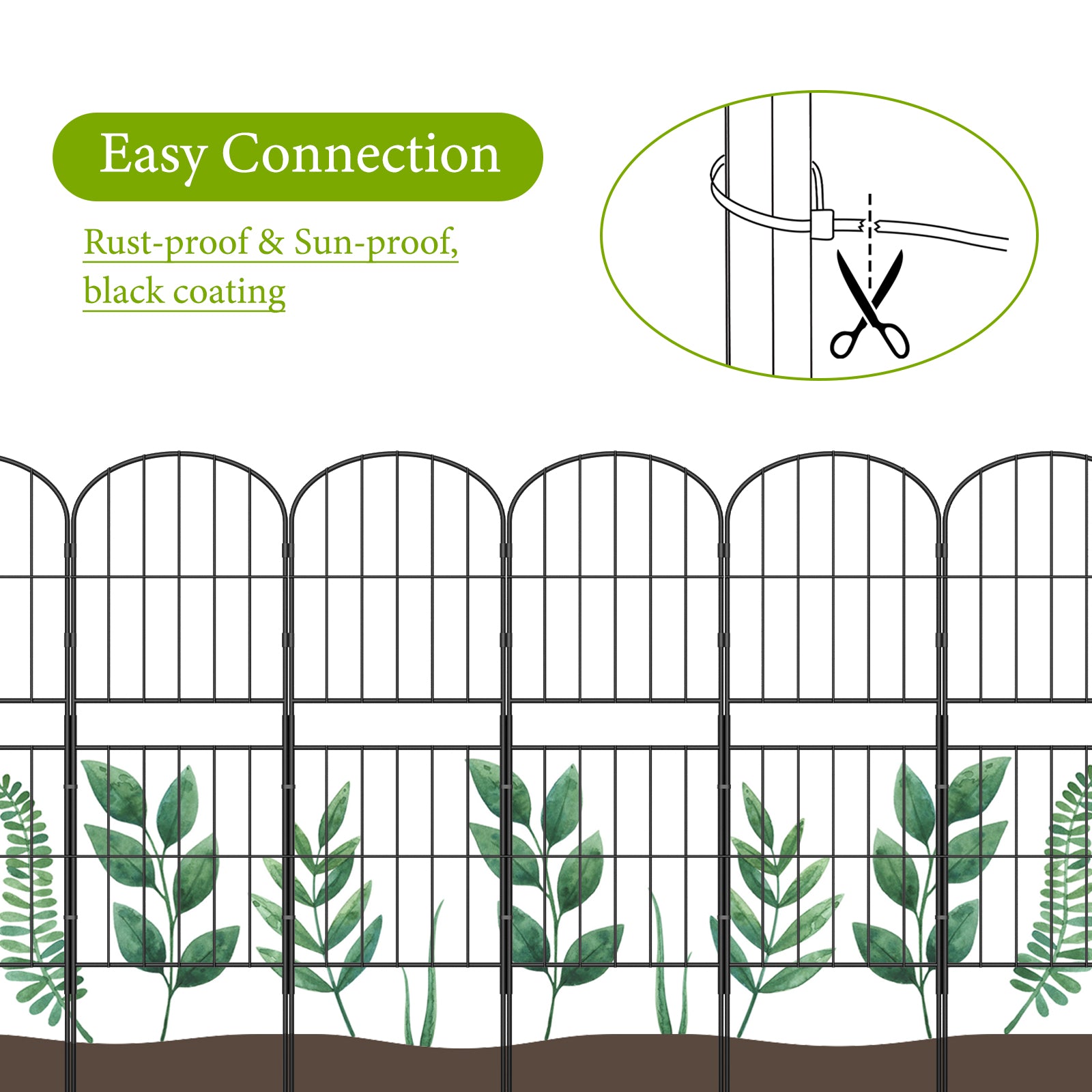 10-Pack Decorative Garden Fence | 36" Rustproof Metal Border & Animal Barrier