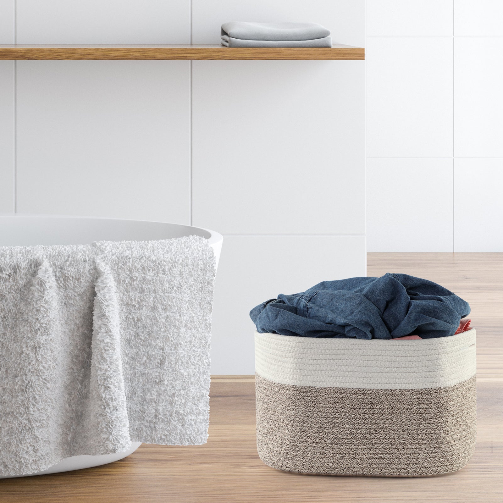 3 Pack Dirty Laundry Basket, Storage Cubes Baskets Bins Organizer, Woven Baskets, Cube Storage Organizer Bookcases Shelves, Storage Basket, Toy Box, Book Storage Basket, Snack Storage Basket,