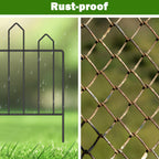 Ten pieces of integrated fence. Garden fence rust resistant metal, animal barrier. Suitable for gardens, courtyards, and terraces. 10 feet (length) x 16 inches (height)
