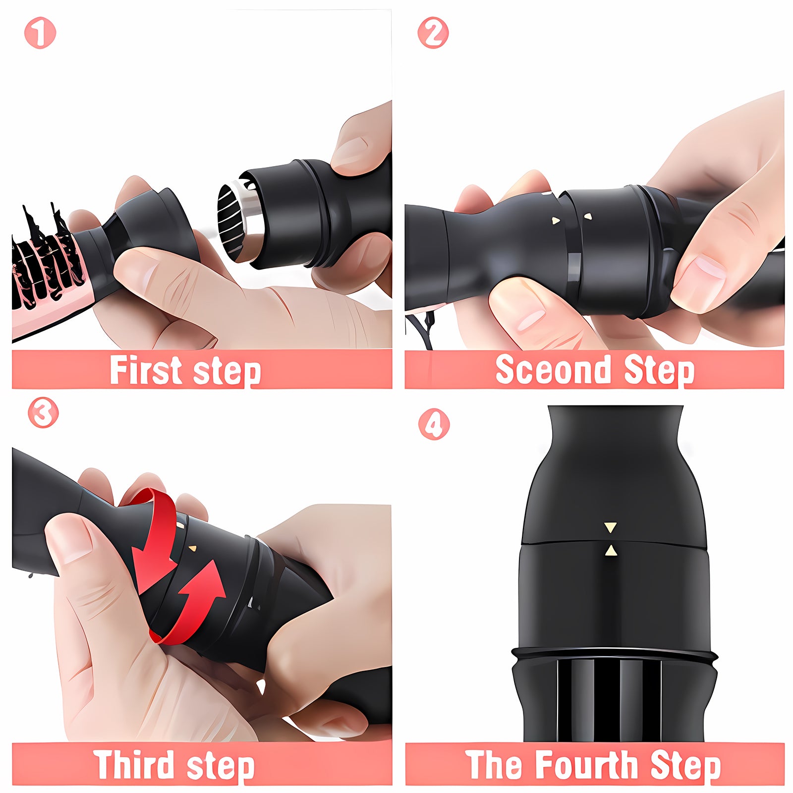 3-in-1 Hot Air Brush, One-Step Hair Dryer & Volumizer, Negative Ion Ceramic Blow Dryer Brush