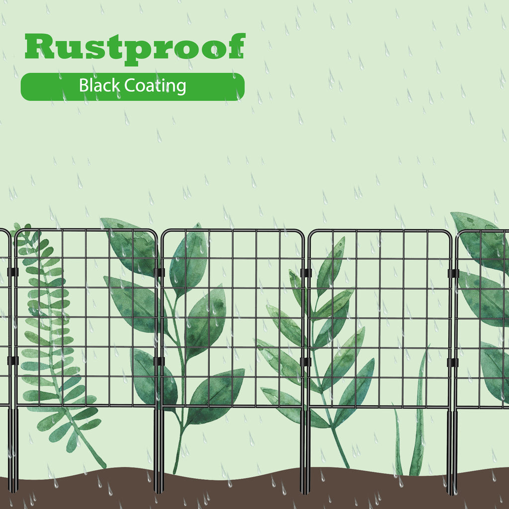 Decorative Garden Fence Border - Rustproof Metal Wire Section - Animal Barrier for Outdoor Yard & Patio,