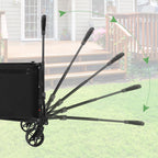 Heavy Duty Collapsible Folding Wagon, 120L Large Capacity Utility Cart with 220LBS Load, Portable Beach Cart