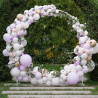 Round Backdrop Stand, Stable Circle Balloon Arch Stand, Wedding Arches for Ceremony for Anniversary Birthday Party Bridal Shower Decoration Home Decor, Indoor Outdoor, White