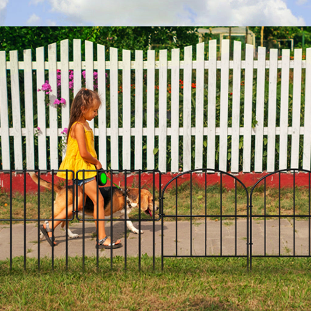 Multi-Arch Garden Fence Panels - Rustproof Metal Boundary - No-Dig Animal Barrier for Patio & Yard,