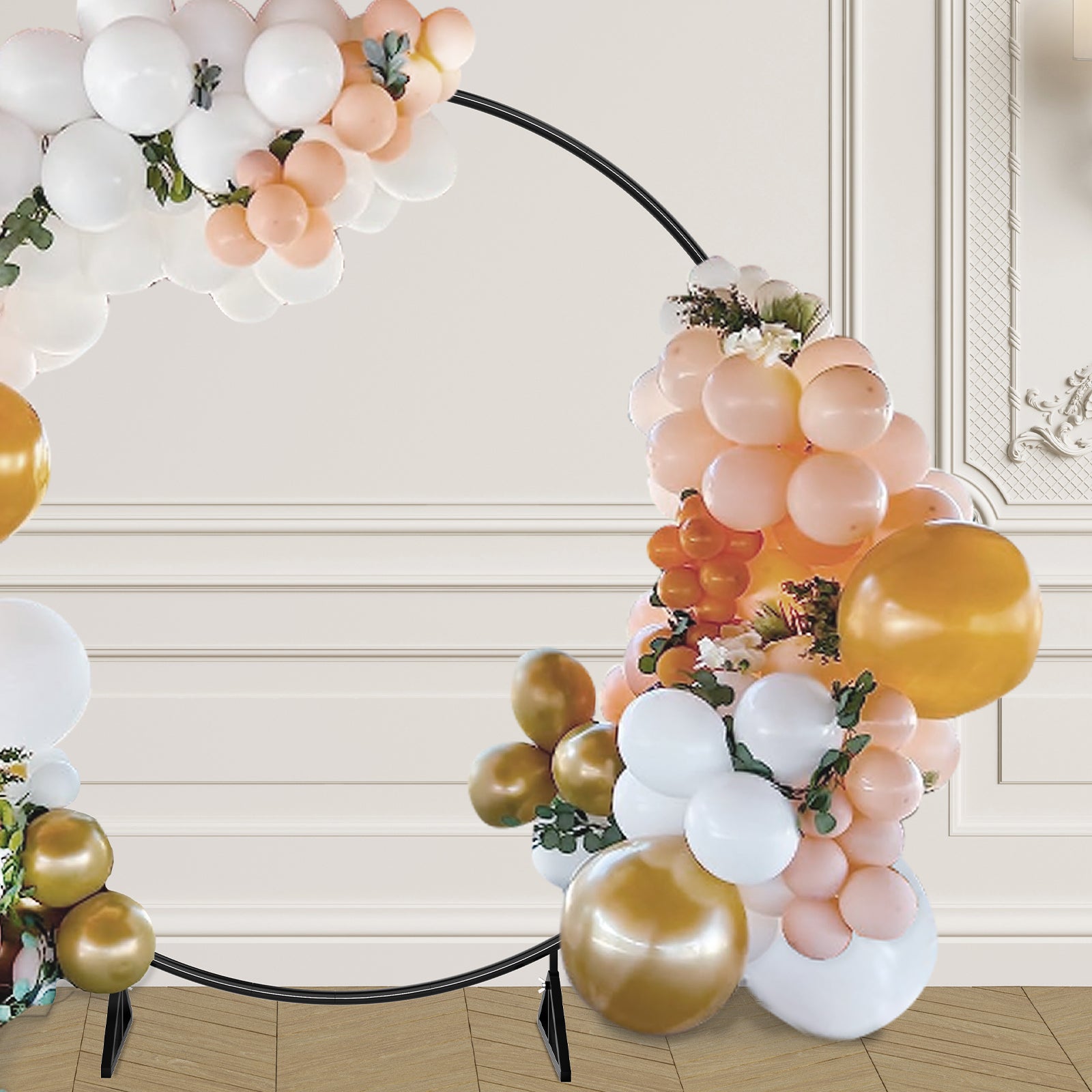 Round Backdrop Stand, 6. 6FT Metal Circle Balloon Arch Kit, Wedding Arbor Backdrop Stand for Party Backdrop Decoration Baby Shower Birthday Anniversary Bridal Decoration