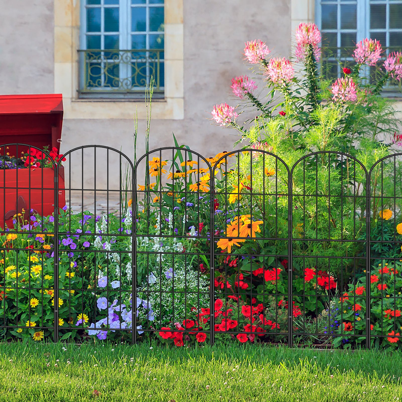 10-Pack Decorative Garden Fence | 36" Rustproof Metal Border & Animal Barrier