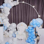 Round Backdrop Stand, Stable Circle Balloon Arch Stand, Wedding Arches for Ceremony for Anniversary Birthday Party Bridal Shower Decoration Home Decor, Indoor Outdoor, White