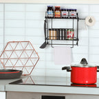 2nd Tier, Above Toilet Bathroom Storage Box, Bathroom Storage ShelfMultifunctional Toilet Rack for Bathroom Decoration No need to drill holes in toilet and wall-hung design to save space, black