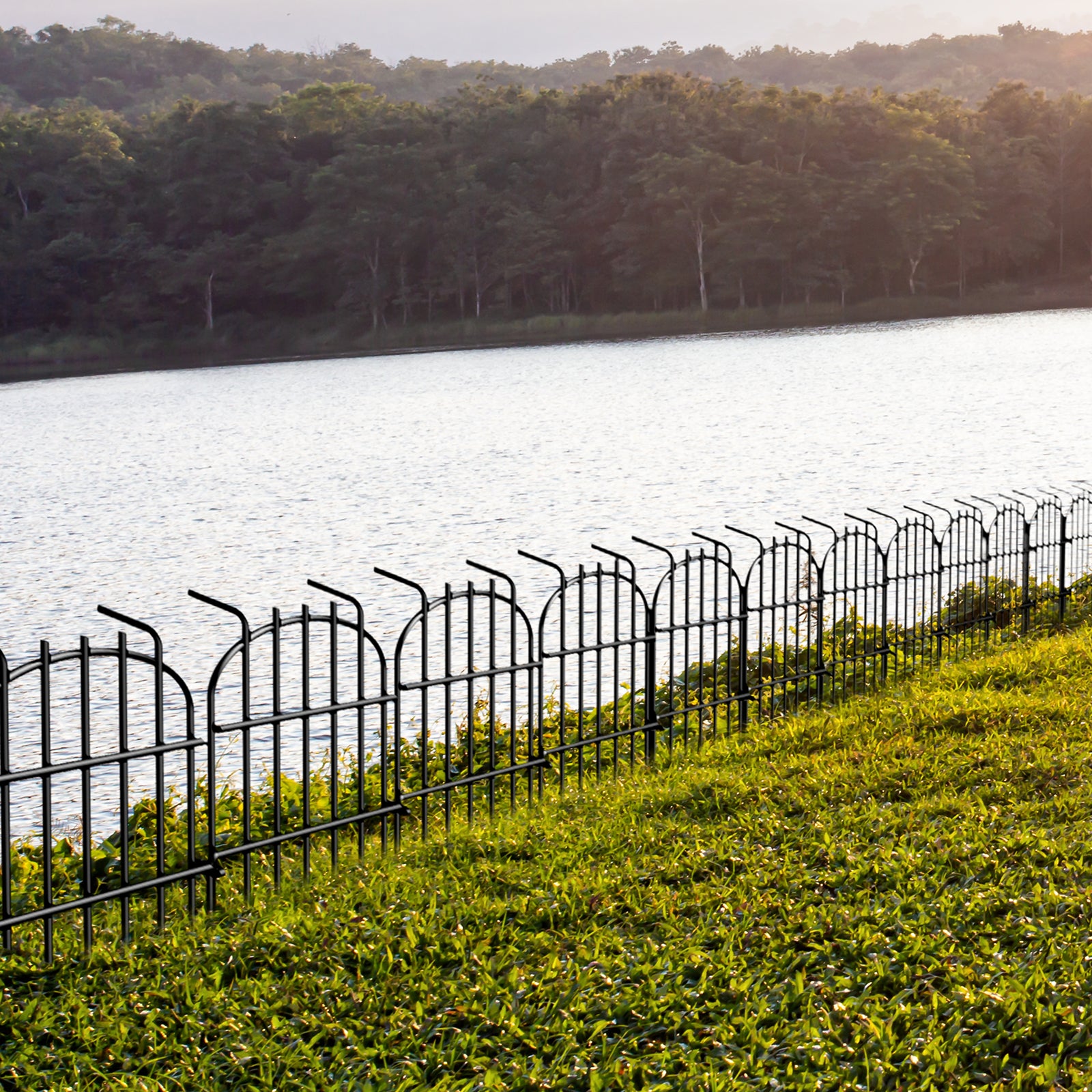 25pcs, Curved Digging-proof Fence, Metal Animal Fence, 1.5 Inch Pitch, Small/medium Animal Barrier, Dog-proof Garden Border, for Outdoor, Yard, Lawn, Garden, Outdoor Christmas Decoration, Black