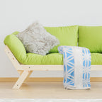 Soft Cozy Fleece Throw Blanket - Blue Geometric Pattern for Sofa, Chair & Bedroom