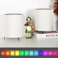 Minimalist Metal Base Nightstand Lamps (Set of 2)， Small Bedside Desk Lamps with Linen Shade.