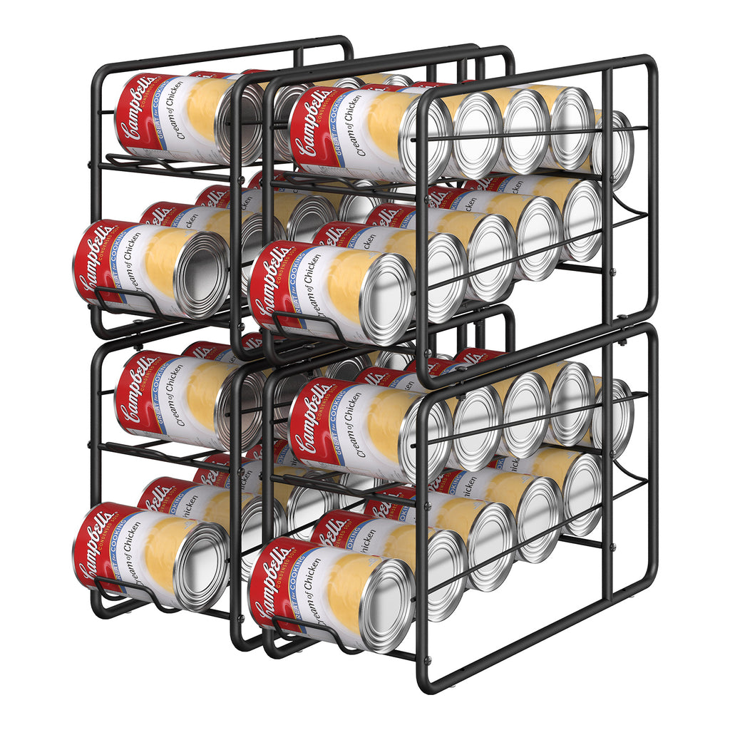 Heavy-Duty Stackable Can Storage Rack | Space-Saving Kitchen Cabinet Organizer (Set of 4)