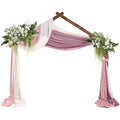 9FT Roof Style Wooden Wedding Arch, Rustic Brown Solid Wood Ceremony Arch Backdrop Stand, Heavy Duty Freestanding Arbor Frame for Wedding, Bridal Shower, Birthday, Anniversary, Indoor & Outdoor Decor