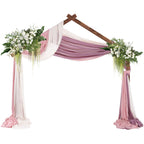 9FT Roof Style Wooden Wedding Arch, Rustic Brown Solid Wood Ceremony Arch Backdrop Stand, Heavy Duty Freestanding Arbor Frame for Wedding, Bridal Shower, Birthday, Anniversary, Indoor & Outdoor Decor
