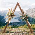 10.2ft Wooden Triangle Wedding Arch, Rustic Farmhouse Triangle Garden Arch Stand, Heavy Duty Wooden Arbor Frame for Wedding Ceremony, Bridal Shower, Birthday Party, Proposal, Indoor & Outdoor Decor
