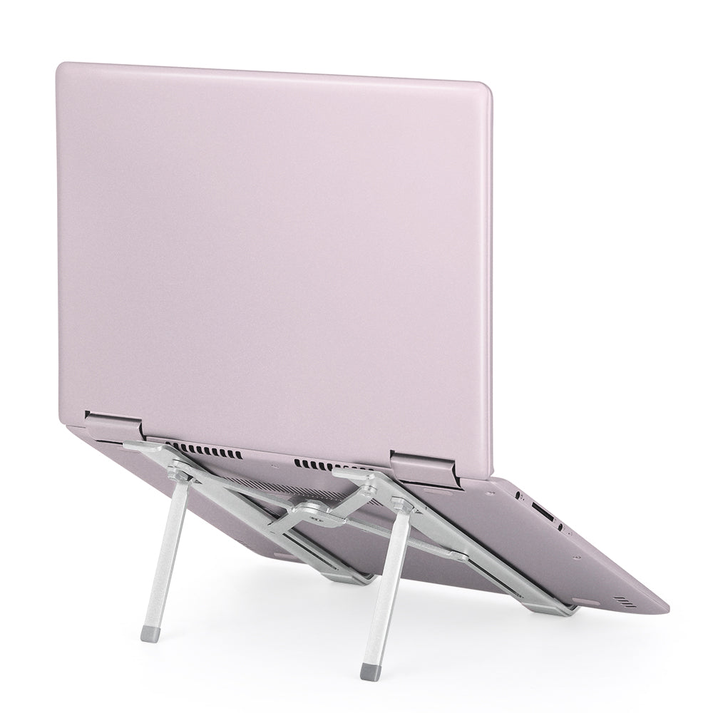 Ergonomic Adjustable Aluminum Laptop Stand - Foldable Portable Computer Riser for MacBook, Dell, and Tablets