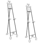 2/1-Pack 59 Inch Floor Easel for Wedding Signs, Adjustable 3-Tier Standing Display Rack for Posters and Art with Chain Support，Gold/Black