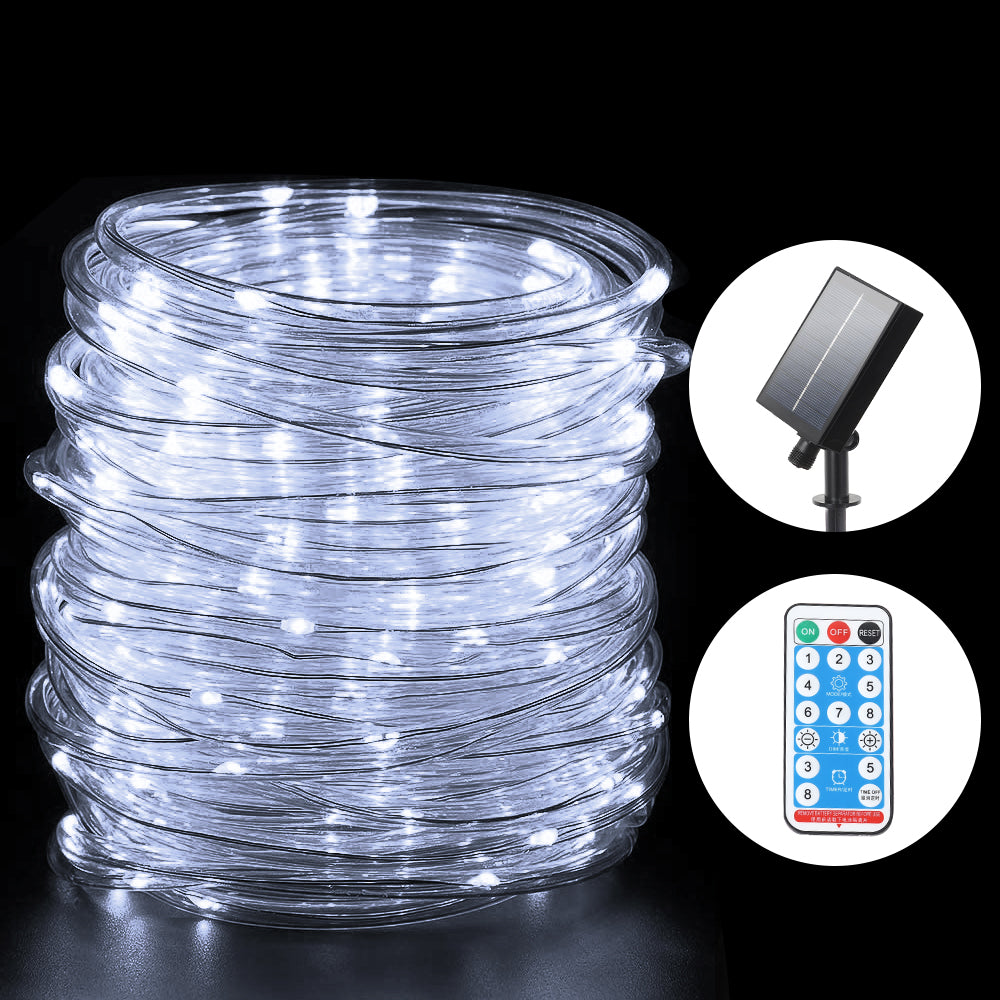 99 Feet 600 LED 8 Modes Solar String Lights Tube Lights Outdoor Fairy Lights with Solar Panel for Outdoor Indoor Home Decoration Garden Patio Parties