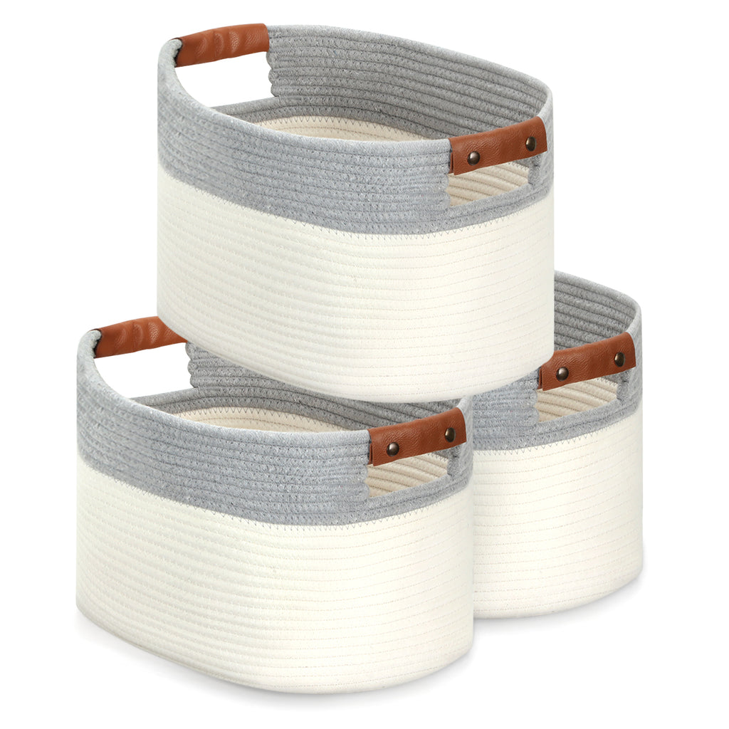 3 Pack Dirty Laundry Basket, Storage Cubes Baskets Bins Organizer, Woven Baskets, Cube Storage Organizer Bookcases Shelves, Storage Basket, Toy Box, Book Storage Basket, Snack Storage Basket,
