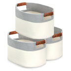 3 Pack Dirty Laundry Basket, Storage Cubes Baskets Bins Organizer, Woven Baskets, Cube Storage Organizer Bookcases Shelves, Storage Basket, Toy Box, Book Storage Basket, Snack Storage Basket,