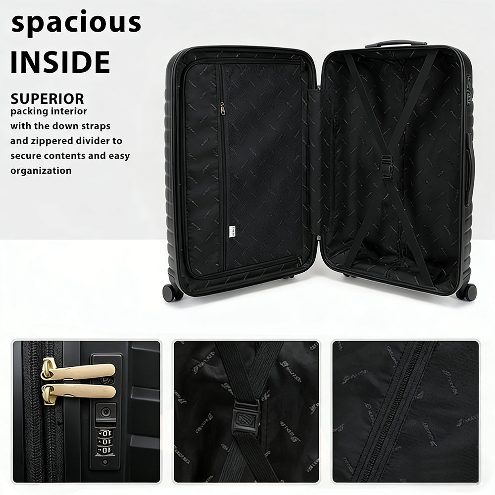 5-Piece PP Luggage Set with Spinner Wheels - 14 20 24 28 32 Inch Expandable Anti-Scratch Hard Shell with Adjustable Handle and TSA Lock for Travel