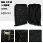 5-Piece PP Luggage Set with Spinner Wheels - 14 20 24 28 32 Inch Expandable Anti-Scratch Hard Shell with Adjustable Handle and TSA Lock for Travel