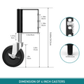 2-Pack 4-Inch Spring Loaded Gate Casters, Heavy Duty Gate Wheels with 220 Lbs Capacity for Metal and Wood Gates,