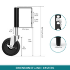 2-Pack 4-Inch Spring Loaded Gate Casters, Heavy Duty Gate Wheels with 220 Lbs Capacity for Metal and Wood Gates,