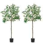 6FT Tall Artificial Eucalyptus Tree - Realistic Faux Silk Potted Plant for Indoor Decor
